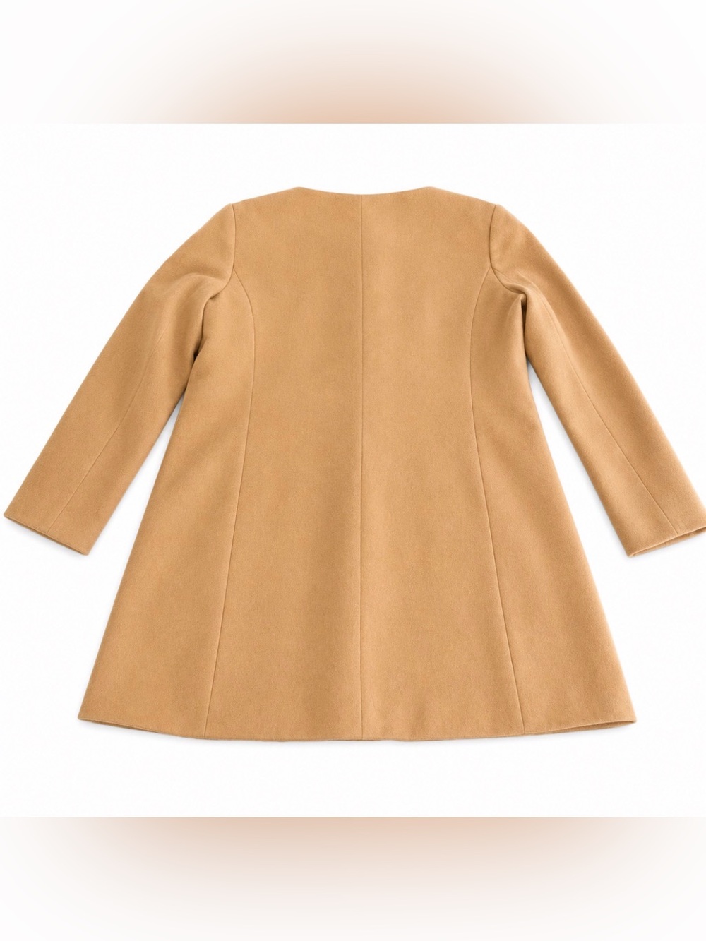 Skies Are Blue Camel Wool Blend Coat M Classic Minimalist Office Quiet Luxury - Picture 4 of 11